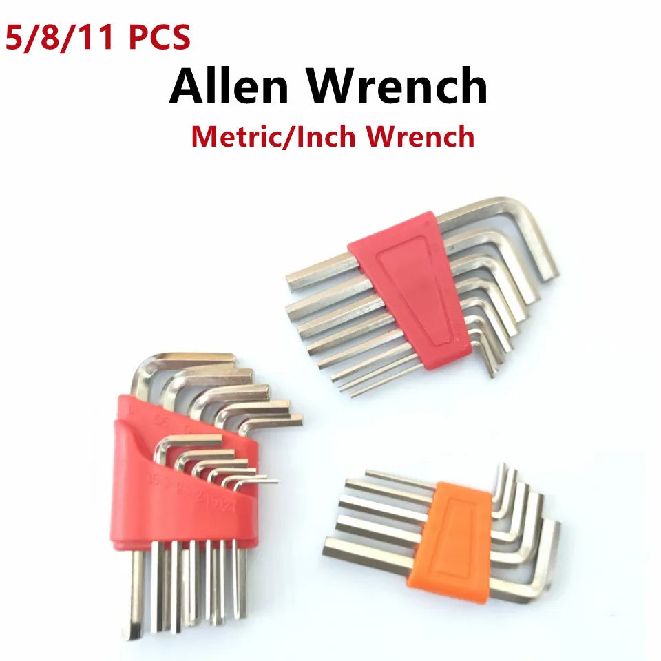5/8/11 Pcs Allen Wrench Metric Wrench Inch Wrench L Wrench Size Allen Key Short Arm Tool Set Easy To Carry In The Pocket