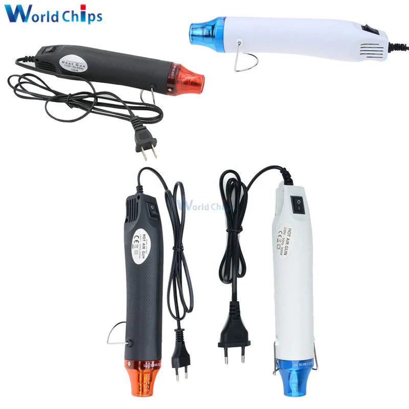 Heat Gun 110/220V 300W Power MAX 200 Temperature DIY Use Electric Power Tool Portable Digital Hot Air Gun Mini With Seat Shrink