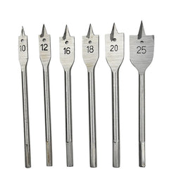 6Pcs Hole Saw Drill Bits Set Wood Flat Spade Drill Bit 10/12/16/18/20/25mm
