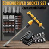 Screwdriver Set with T-shape Cross and Straight Slot Hexagon and Plum-shaped Heads for DIY Lovers Maintenance