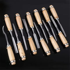 12PCS Wood Carving Hand Chisel Woodworking Lathe Gouges Tools Woodcarving Tools Set Carved Chisel Carving Knife Set