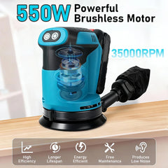 Electric Orbital Sander 125MM Multifunctional Portable 21V Li-ion Sanding Tool for Wood, Plastic and Small DIY Projects