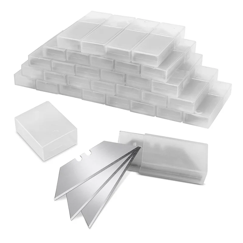 100 Pcs Utility Knife Blade, SK5 Box Cutter Blades Refills With Storage Box, Utility Blades For Box Cutter