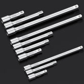 1/4" 3/8" 1/2" Drive 50/100/150/250mm Socket Ratchet Wrench Extension Bar Set Hand Tool