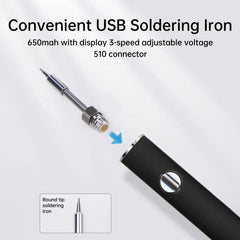 510 Smart Soldering Iron Kit Adjustable Voltage USB Powered Perfect for Electronics Enthusiasts and DIY Tasks