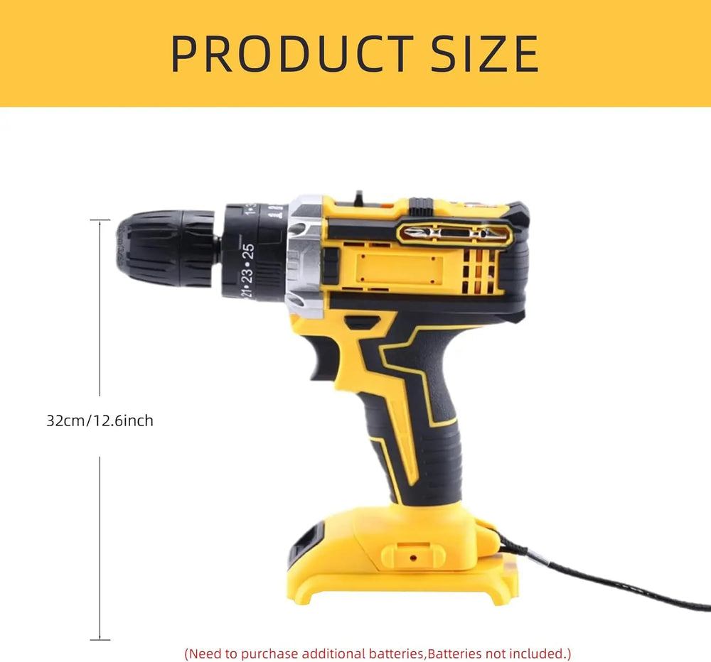 Cordless Power Drill 21V Handheld Lithium Battery Portable Multi-Function Impact Drill