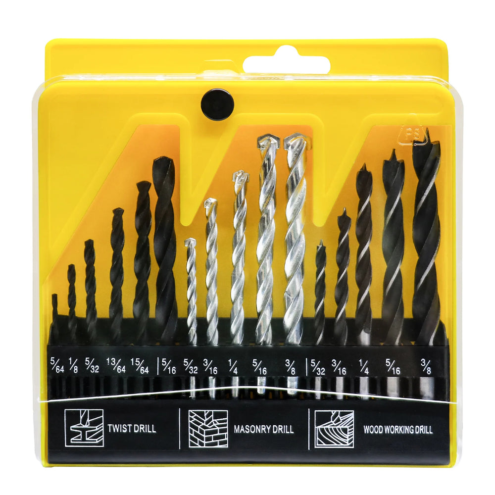 Mix-and-Match Twist Drill Set Woodworking & Metal Carbide Drill Bits Concrete Hand Drill Hole Saws