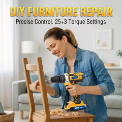 21V Electric Screwdriver Cordless Drill Set, Household Power Drill Driver Home DIY Tool Kit