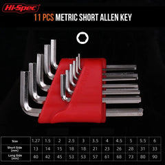 Metric Allen Wrench Set 5/8/11 Pcs With L Wrench Keys Short Arm Design For Easy Transport Perfect For Home And Auto Repairs