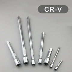 Socket Ratchet Wrench Extension Bar 1/4" 3/8" 1/2" 50/100/150/250mm Ratchet Wrench Socket Extender Hand Adjustment Hand Tools
