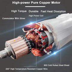 Electric Angle Grinder 125mm 1050w 6-Variable Speed 11000RPM Grinding Machine for Grinding Cutting Metal Angular Power Tool Diy