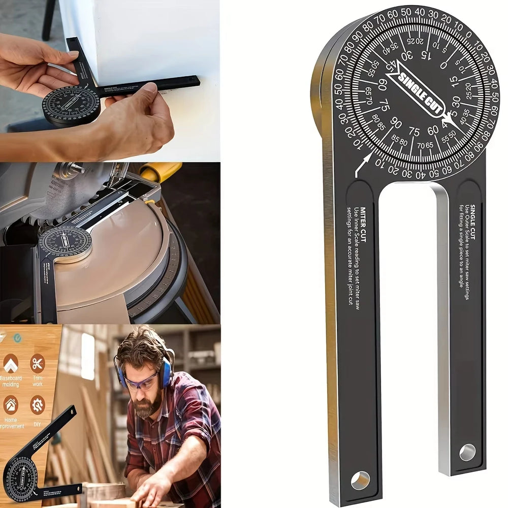 Miter Saw Protractor Featuring Precision Laser-Inside Outside Miter Angle Finder for Carpenters Plumbers and All Building Trades
