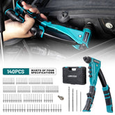 LIBRATON 140pcs Heavy-Duty Rivet Gun Professional Pop Rivet Gun Set Manual Riveting Tool for Metal, Wood and Plastic