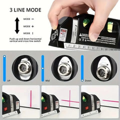Easy to Use Laser Level Line Tool Multipurpose Laser Level Kit Standard Cross Line Lase 8 Feet Measure Tape Ruler Working tools