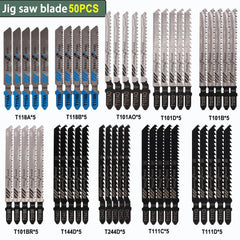 10/20/30/40/50/60/70/80/90/100PCS Jigsaw Blade Set T-Shaft HCS HSS Jig Saw Blades for Wood Plastic and Metal Cutting