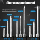 1/4" 3/8" 1/2" Drive Extension Set Socket Ratchet Wrench Extension Bar,50/100/150/250mm Ratchet Wrench Socket Extender Hand Tool