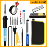 Soldering Iron Kit Welding Tool, Soldering Kit with LCD Digital Multimeter, 60W Soldering Iron with 5 Extra Tips, Stand