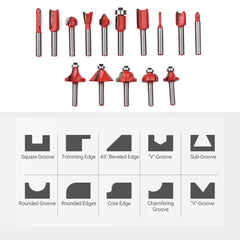 Router Tool 800W Compact Palm Wood Router Tool for Woodworking Electric Hand Trimmer Cutting Palmming Tool with 15Pcs 1/4in Rout