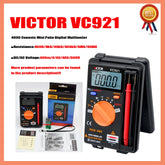 VICTOR VC921 Digital Multimeter DMM Integrated Personal DC AC Voltage Meter Pocket Capacitance Resistance Frequency Tester.