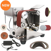 Belt Sanding Machine Electrical Polisher Machine Sharpening Machine Bench Grinder Variable Speed Mini Belt Sander Metal Sander
