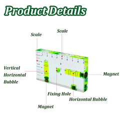 High Transparent Magnetic Level Bubble Mini Spirit Level with Three Strong Magnets Fitting for Construction Household