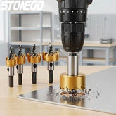 HSS Hole Saw Drill Bit Set 5Pcs Hole Cutter for Sheet Metal Reaming 16mm 18.5mm 20mm 25mm 30mm Professional Tool Kit