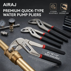 8-10-12inch Water Pump Pliers Wrench Quick-Release Adjustable Plumbing Pliers Pipes Repairing Clamp Pliers Non-slip Manual Tools