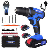 DayPlus 21V Mini Cordless Drill Kit 45Nm, 25+1 Torque Settings, Screwdriver Set with Carrying Case
