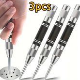 1/3pcs Heavy Duty Automatic Center Punch, 5'' Premium Steel, Spring Loaded, Adjustable- For Metal, Plastics, Wood Precision Tool
