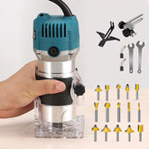 Wood Router+15PCS 1/4" Router Bit Set RouterTool 800W Wood Routers for Woodworking Tool,30000R/MIN Compact Edge Trimme