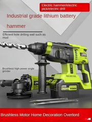High Power Cordless Hammer Drill with Brushless Motor for Concrete and Industrial Use A