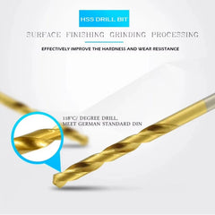 50Pcs 1-3mm Twist Drill Bit Set High Steel Titanium Coated Drill Bits Set Tool For Woodworking Stainless Steels Drilling Tools