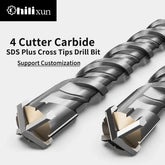 160mm Electric Hammer Drill Bits 6/8/10/12/14/16mm Cross Type Tungsten Steel Alloy SDS Plus for Masonry Concrete Rock Stone