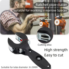 Ratchet Pipe Cutter - A multi-functional manual tool suitable for copper, aluminum, iron, stainless steel, PPR, and PE pipes - E
