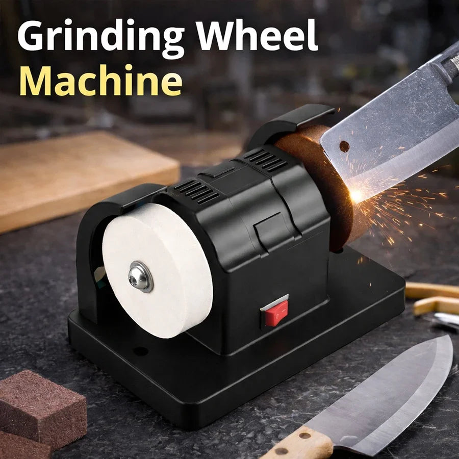 Mini Bench Grinder, Electric Double Wheel Sharpener Variable Speed Polishing Rust Removal Tool Grinder Machine