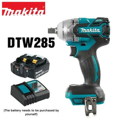 Makita DTW285 Brushless Rechargeable Impact Electric Wrench, 18V High Torque, Lithium Battery Wrench, Auto Repair Tool