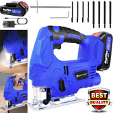 DayPlus 3000RPM Cordless Jigsaw 21V Brushless Motor, Portable Multi-Function Power Tool for Wood Metal Cutting