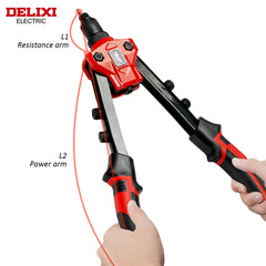 DELIXI ELECTRIC Rivet Gun,Manual Professional Pull Gun High Lever More Labor-saving,TighteningandRiveting of Metal SheetandPipe