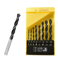 8pcs 3/4/5/6/7/8/9/10mm Twist Dril Bit Set Brad Point Wood Drill Bits Titanium Coated Woodworking Metal Drilling Bit Tools