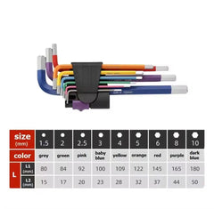 Allen Key Set L Wrench Kit For Allen Screw 9PCS Long Arm Hex Key Set 1.5mm To 10mm Hexagon Spanner Hand Tools For Bicycle Repair