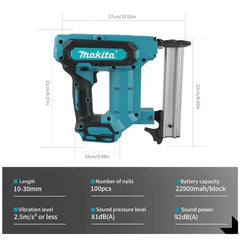 Nail Gun 6.0Ah Battery Tool, Makita 18V Lithium-Ion 100-Nail Capacity,Cordless, Ideal for Flooring, Shelving & DIY Wood Projects