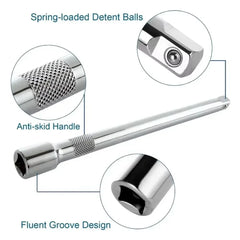 1/4" 3/8" 1/2" Drive Extension Set Socket Ratchet Wrench Extension Bar,50/100/150/250mm Ratchet Wrench Socket Extender Hand Tool
