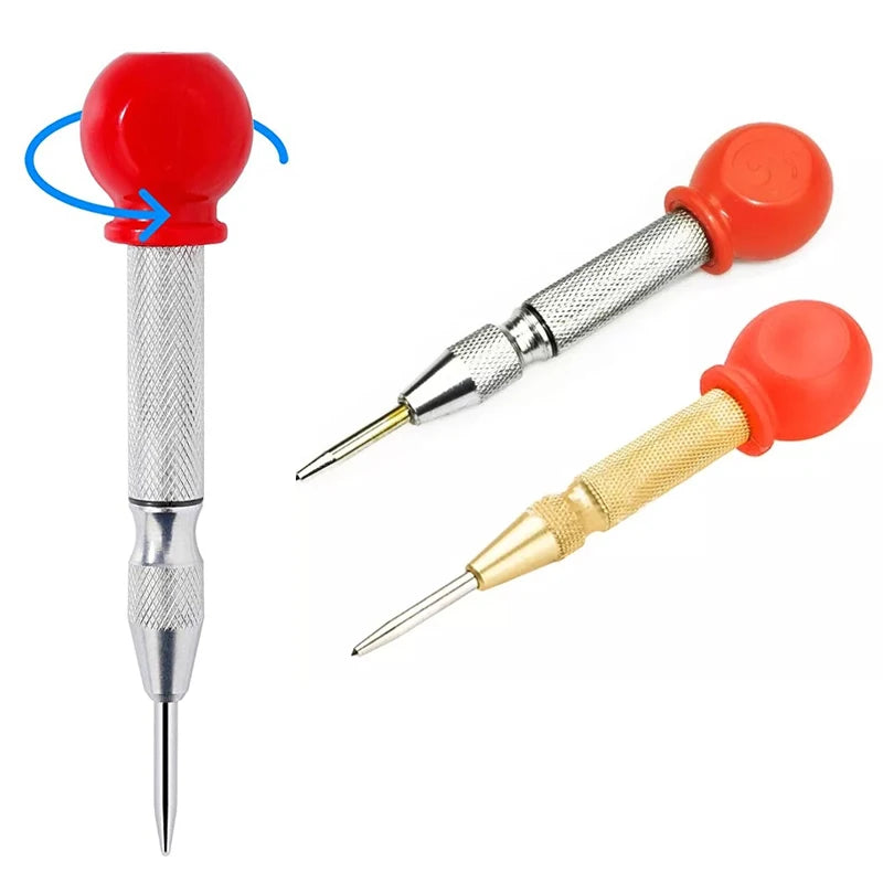 Automatic Center Punches Adjustable Impact Hole Breaker Tool High Speed Steel Automatic Center Punch Spring Loaded for Window