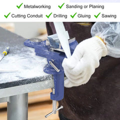 Universal Table Vise Multi-functional Portable 360° Swivel Base Clamp On Vice/Table Vise For Woodworking, Cutting Conduit, Dril