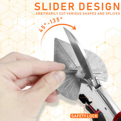 Miter Shears 45°- 135° Multi Angle Multifunctional Miter Shear Cutter Precise Shoe Molding Cutter Hand Tool for Angular Cutting