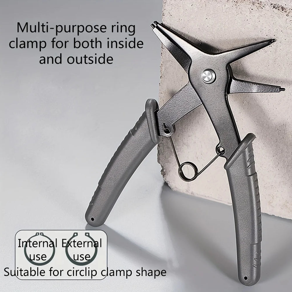 Snap Ring Pliers Dual Purpose Circlip Pliers Removing Reassembling Tool for Internal and External Snap Ring Black