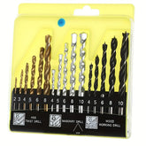 9-16PCS Wood Drill Bit Set 2mm 3mm 4mm 5mm 6mm 8mm 10mm Metal drill bit Carbide Tip Flat Shank Drill Concrete Stone Bricks 2025