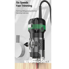 Router Tool 800W Compact Palm Wood Router Tool for Woodworking Electric Hand Trimmer Cutting Tool with 15Pcs 1/4in Router Bits