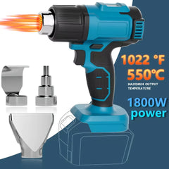 Cordless Heat Gun, 550℃ High Temperature Portable Electric Hot Air Gun (Bare Machine)