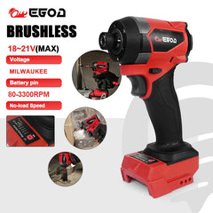 Electric Goddess Impact Driver 160NM Electric Driver For 20V Milwaukee Lithium Battery Brushless screwdrivers Power Tool 